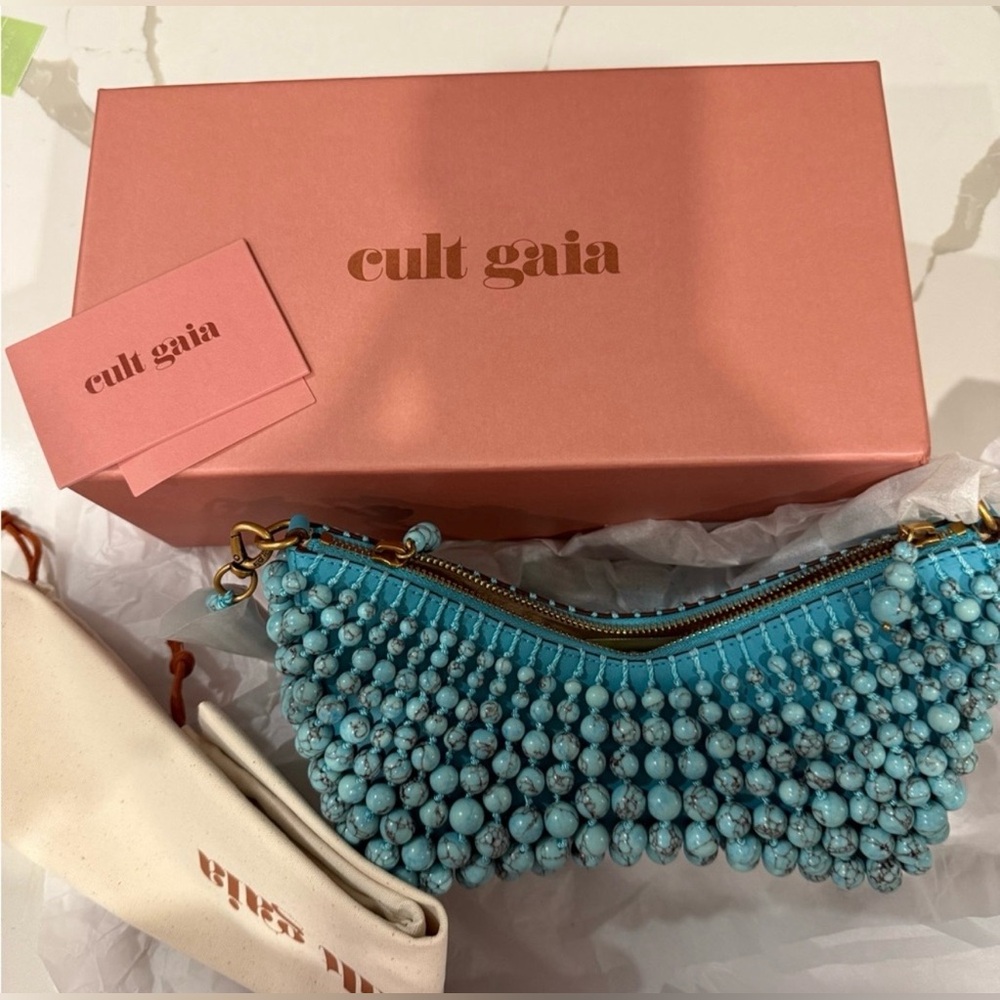 CULT GAIA MERCIER MINI SHOULDER BAG IN IBIZA TURQUOISE NIB - Picture 12 of 12